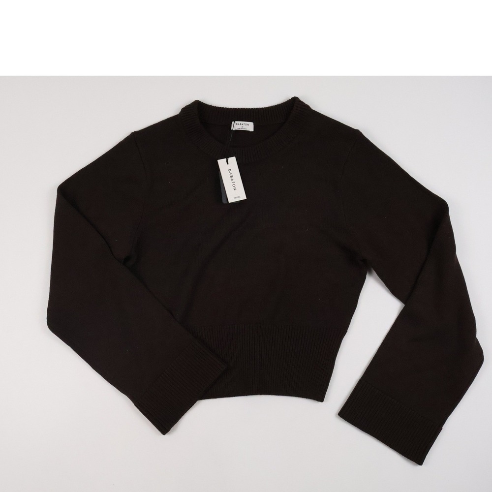 Babaton Sweater Byline Cacao Nib Brown Solid Medium NWT 128